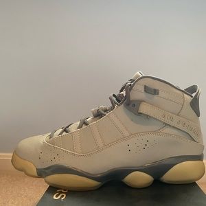 Jordan 6 Rings silver color size 10.